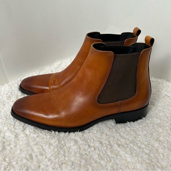 Gifennse Cognac mens leather boots Size 11 - Picture 1 of 8
